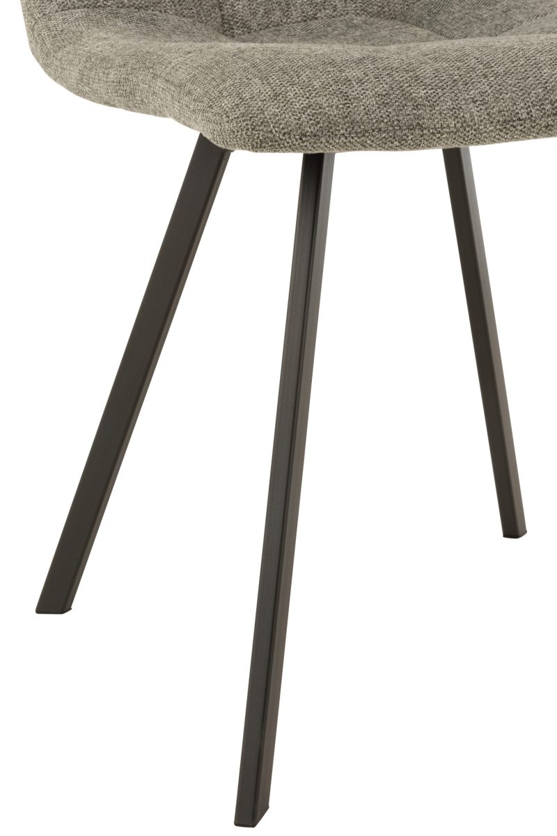 Chaise babette textile/metal gris - Image 5