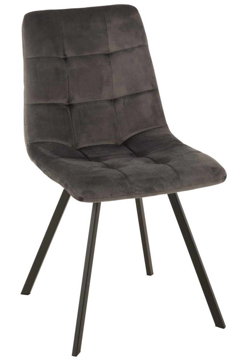 Chaise morgan textile/metal gris