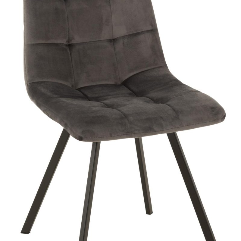 Chaise morgan textile/metal gris