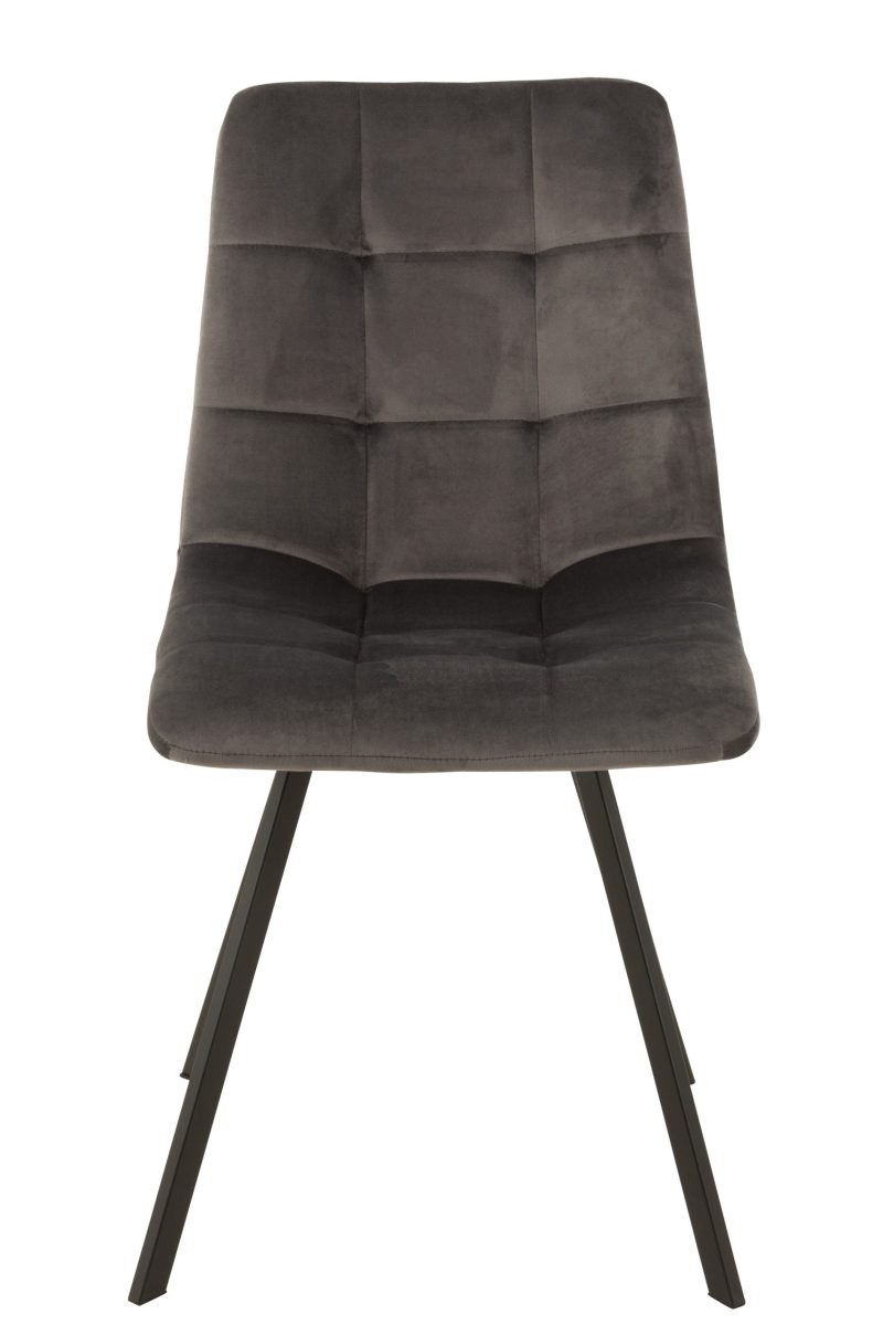 Chaise morgan textile/metal gris - Image 2