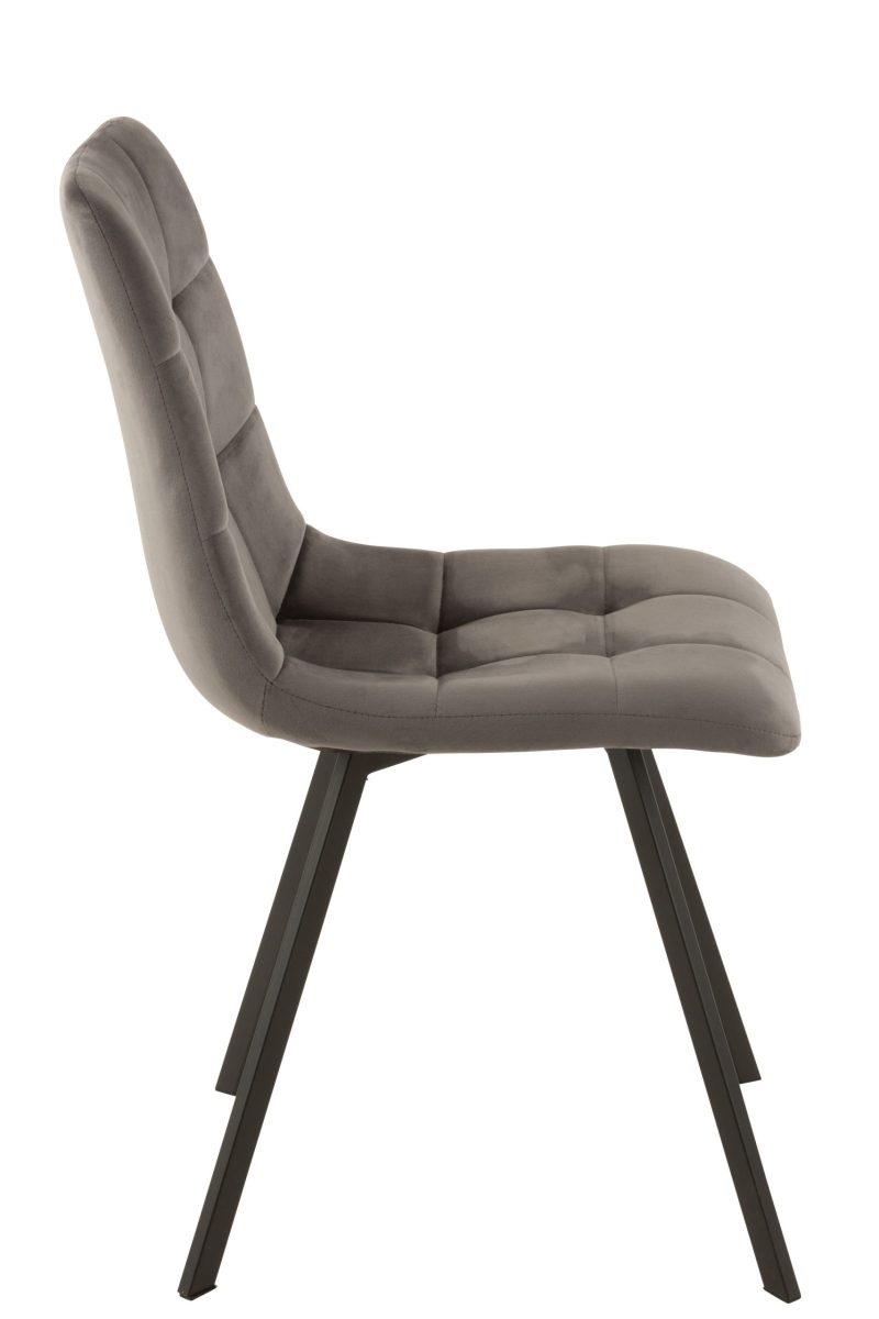 Chaise morgan textile/metal gris - Image 3