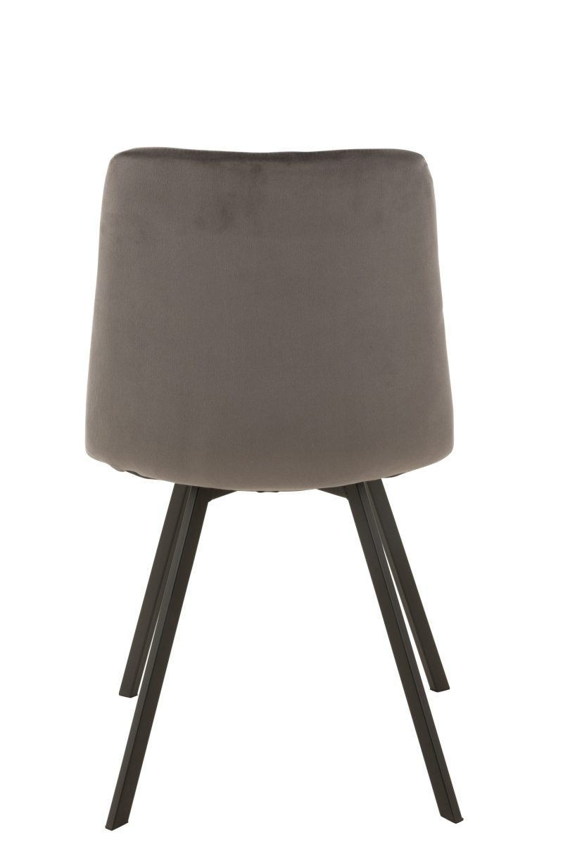 Chaise morgan textile/metal gris - Image 4