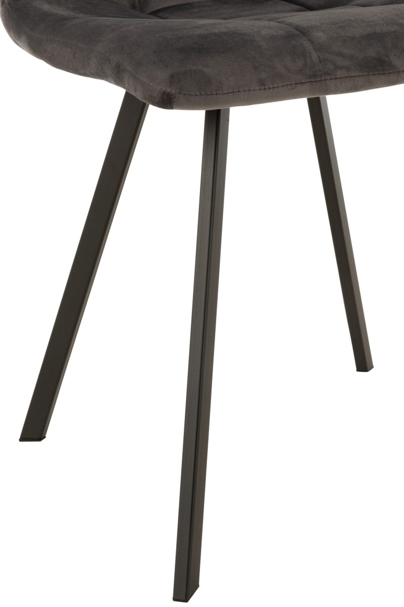 Chaise morgan textile/metal gris - Image 5