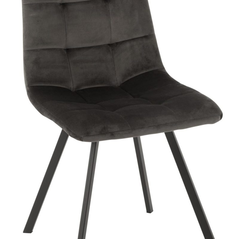 Chaise morgan textile/metal gris fonce