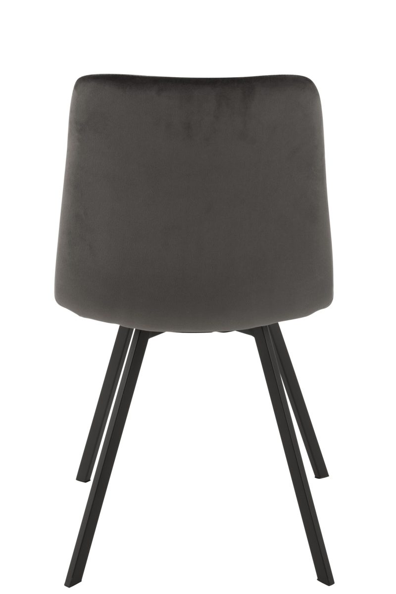 Chaise morgan textile/metal gris fonce - Image 2