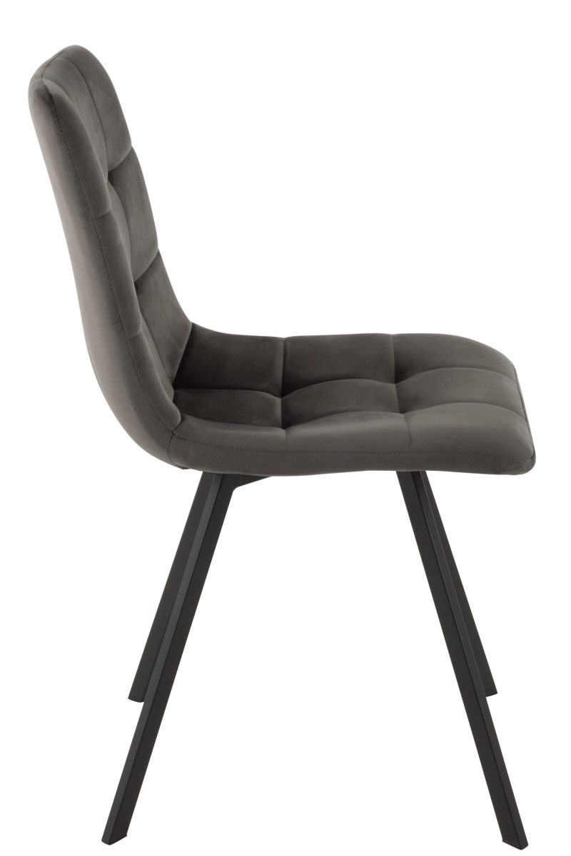 Chaise morgan textile/metal gris fonce - Image 3