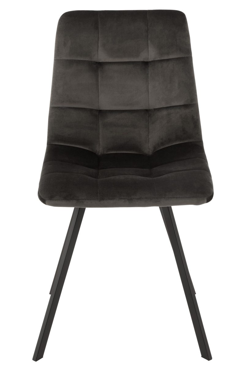 Chaise morgan textile/metal gris fonce - Image 4