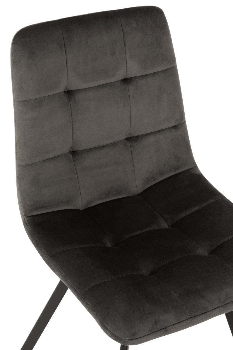 Chaise morgan textile/metal gris fonce - Image 5