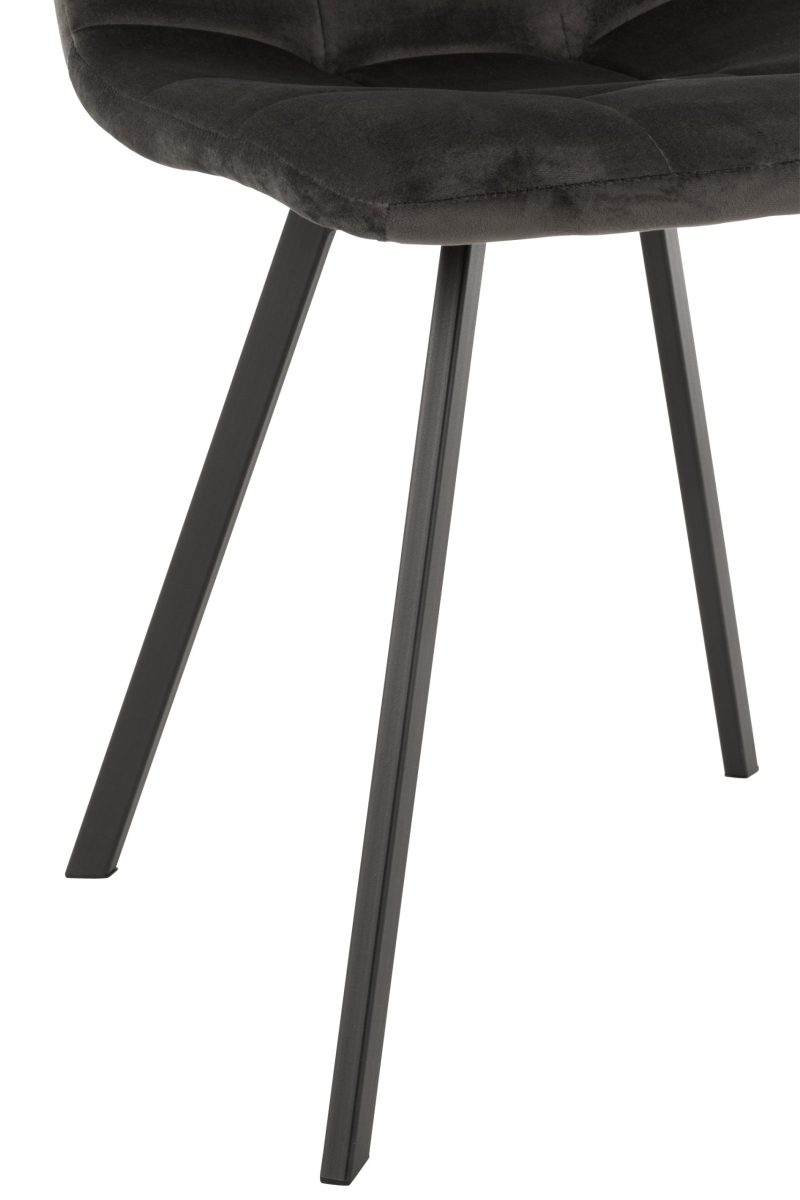 Chaise morgan textile/metal gris fonce - Image 6