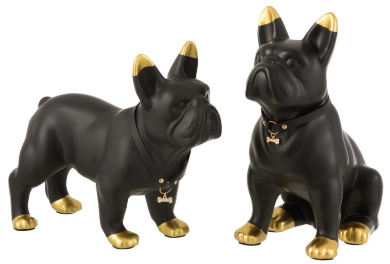 Bulldog collier ceramique noir/or large ass2