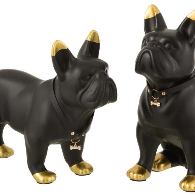 Bulldog collier ceramique noir/or large ass2