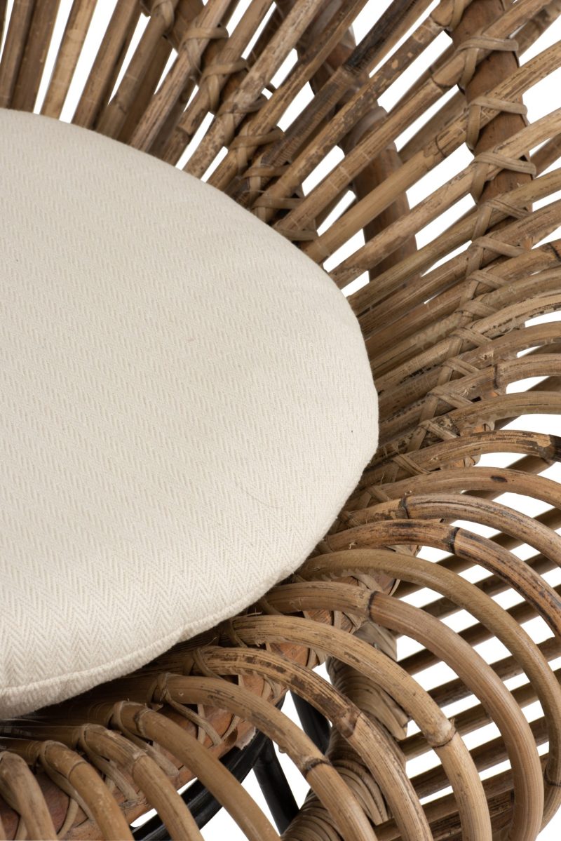 Siège lounge vivi avec coussin rotin/fer naturel - Image 6