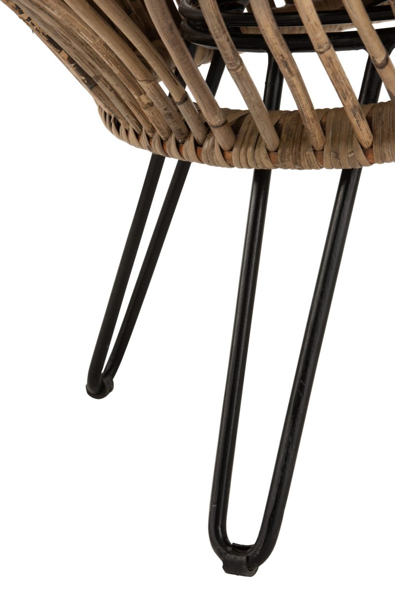 Siège lounge vivi avec coussin rotin/fer naturel - Image 7