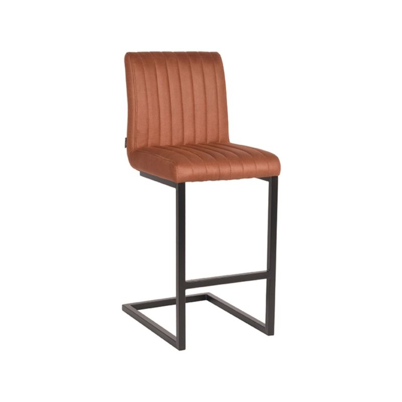 Tabouret de bar en microfibre cognac