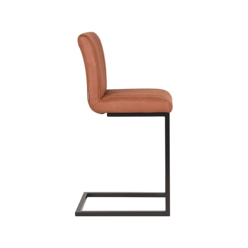 Tabouret de bar en microfibre cognac - Image 3