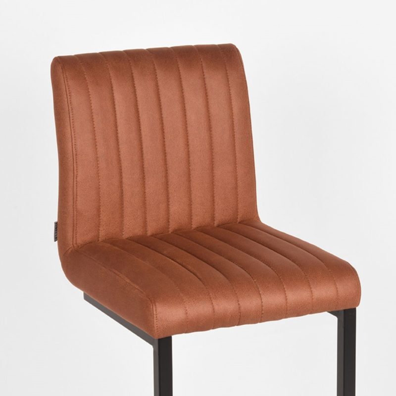 Tabouret de bar en microfibre cognac - Image 5