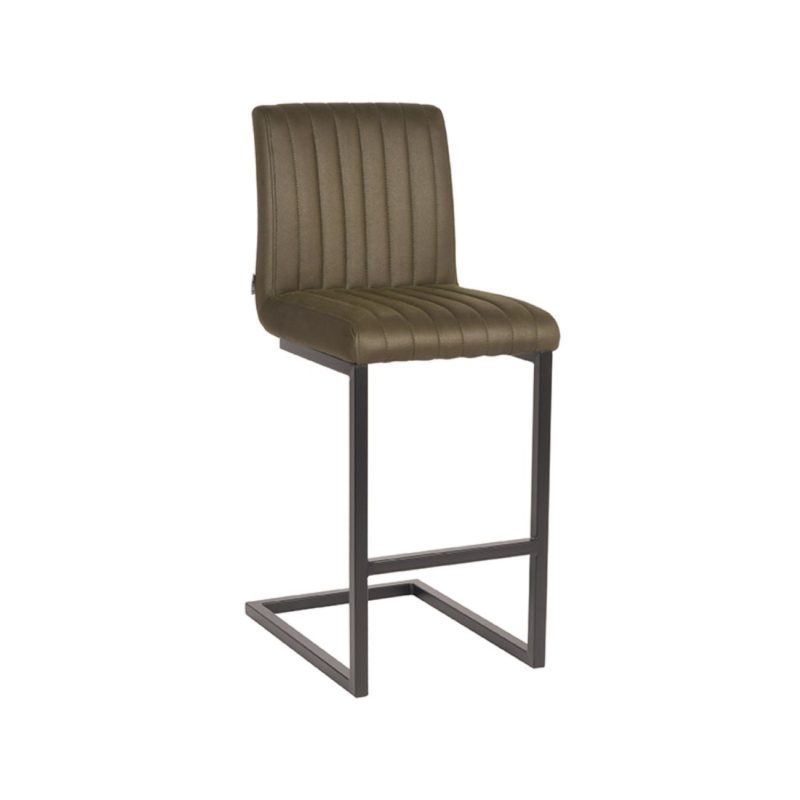 Tabouret de bar en microfibre vert mousse