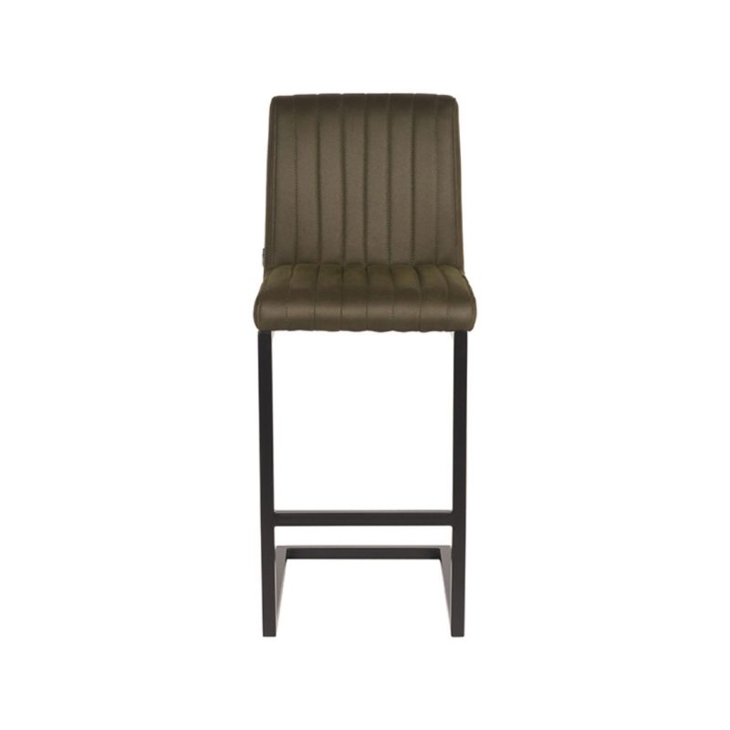 Tabouret de bar en microfibre vert mousse - Image 2