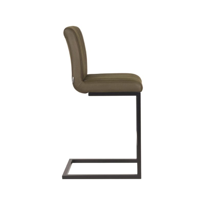 Tabouret de bar en microfibre vert mousse - Image 3