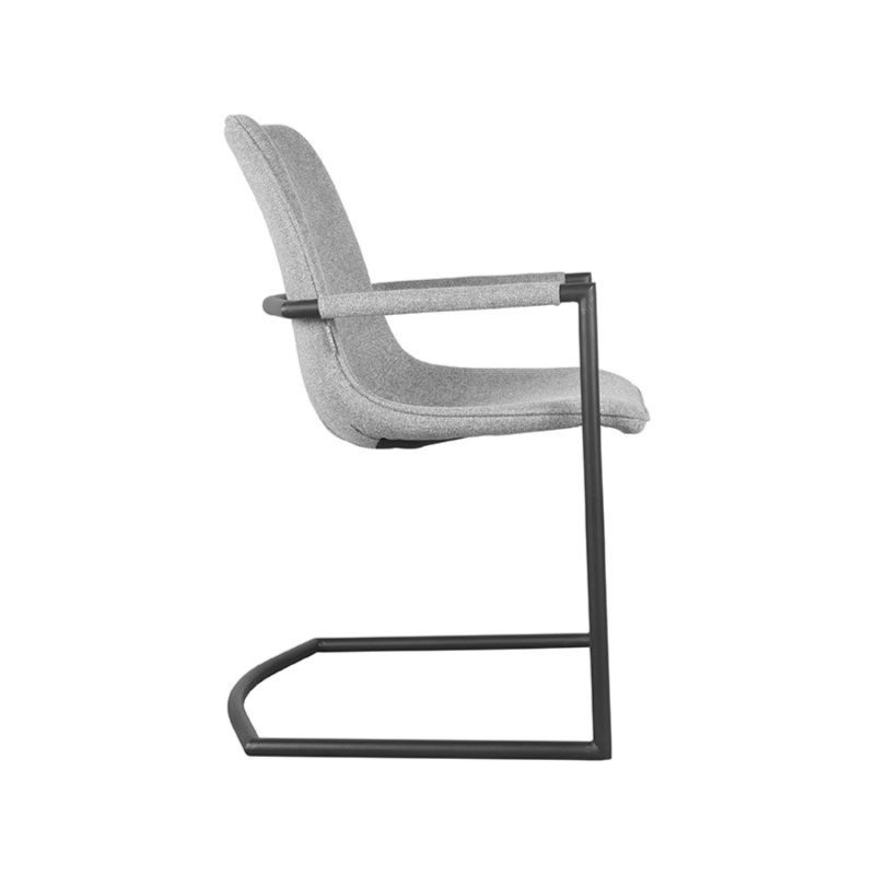 Chaise de salle à manger avec accoudoirs en tissé couleur gris zinc - Image 3