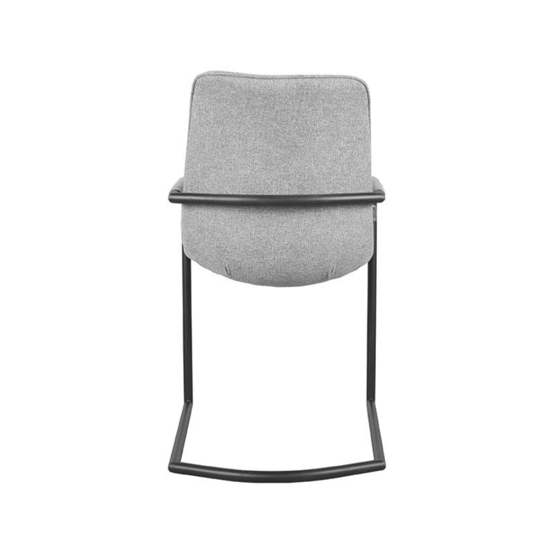 Chaise de salle à manger avec accoudoirs en tissé couleur gris zinc - Image 4