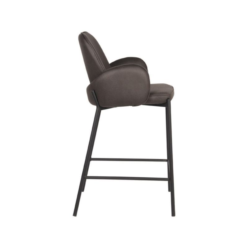 Tabouret de bar en microfibre anthracite - Image 3