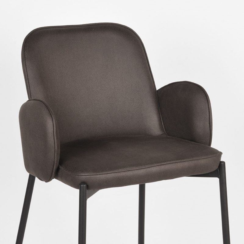 Tabouret de bar en microfibre anthracite - Image 5