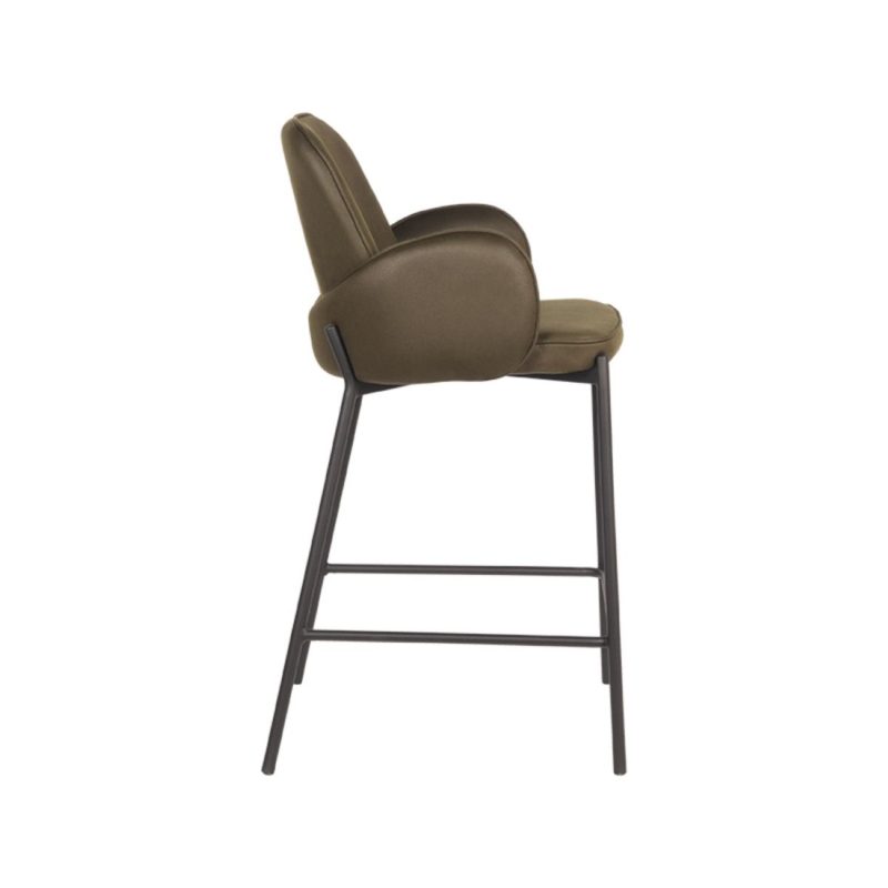 Tabouret de bar en microfibre vert mousse - Image 3