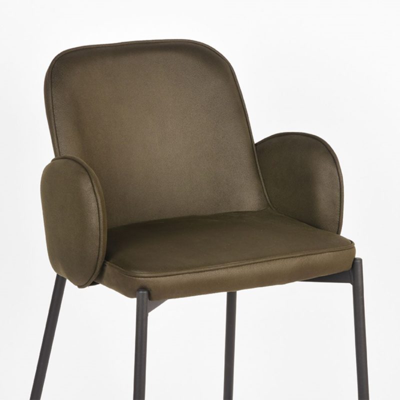 Tabouret de bar en microfibre vert mousse - Image 5
