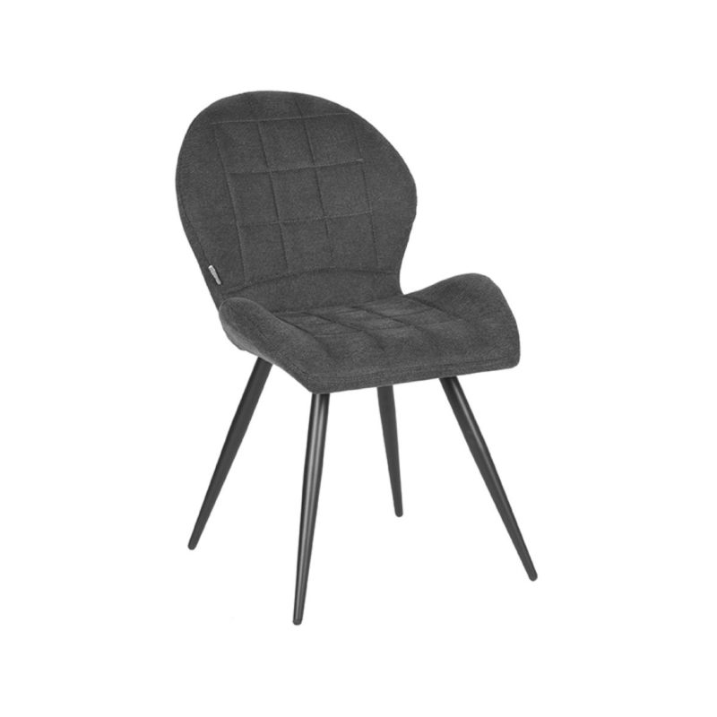 Chaise de salle à manger confortable en tissu tissé, couleur anthracite