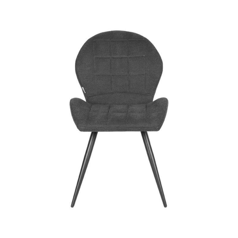 Chaise de salle à manger confortable en tissu tissé, couleur anthracite - Image 2