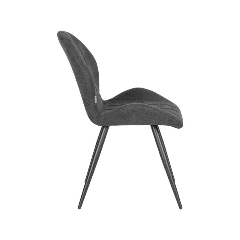 Chaise de salle à manger confortable en tissu tissé, couleur anthracite - Image 3
