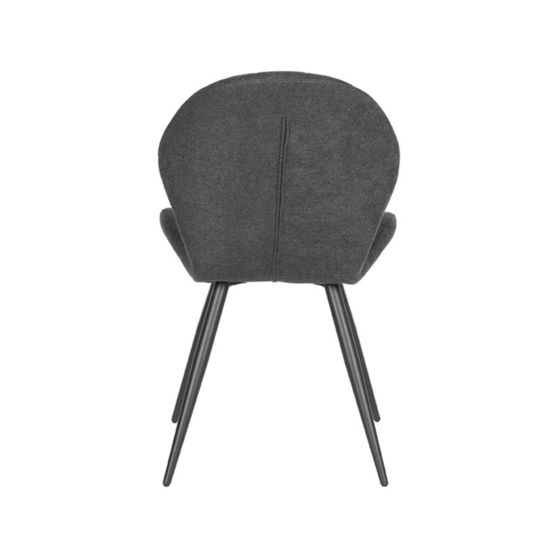 Chaise de salle à manger confortable en tissu tissé, couleur anthracite - Image 4