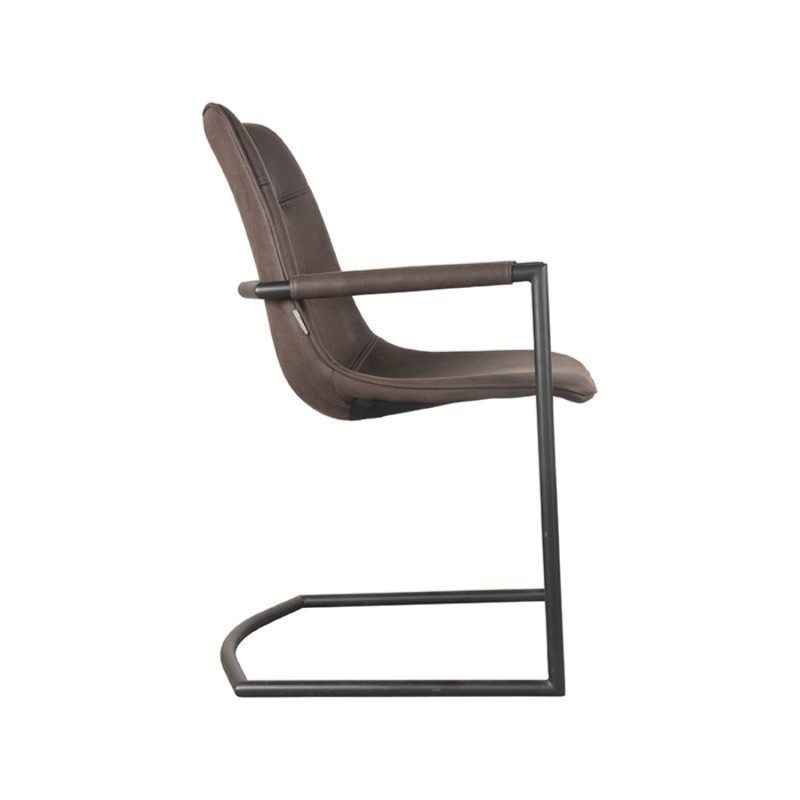 Chaise de salle à manger avec accoudoir, en microfibre anthracite - Image 3