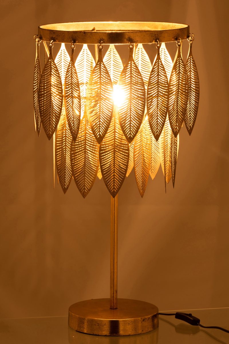 Lampe feuilles metal or - Image 2