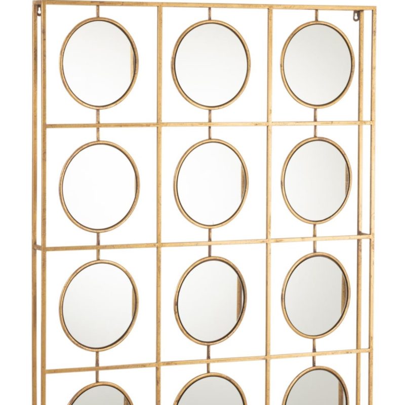 Decoration murale 12 miroirs met/ver or