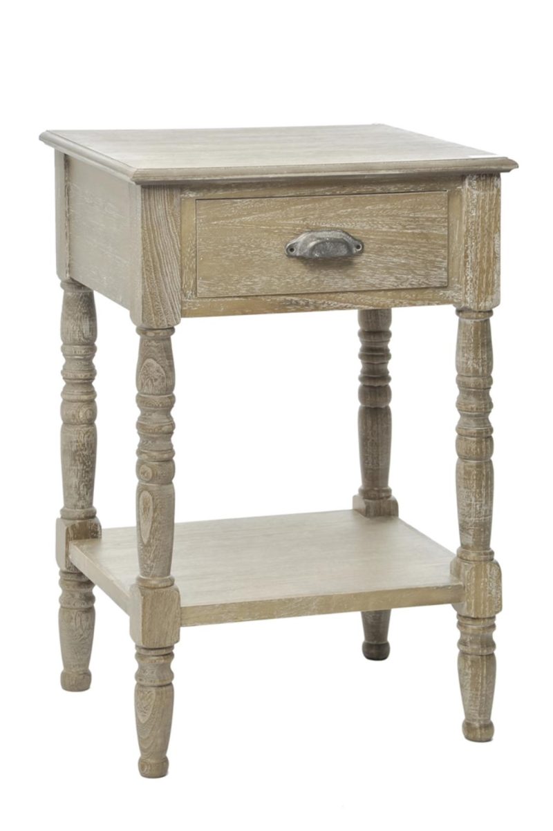 Table de nuit 1tir carre bs grey w  48x40x74cm