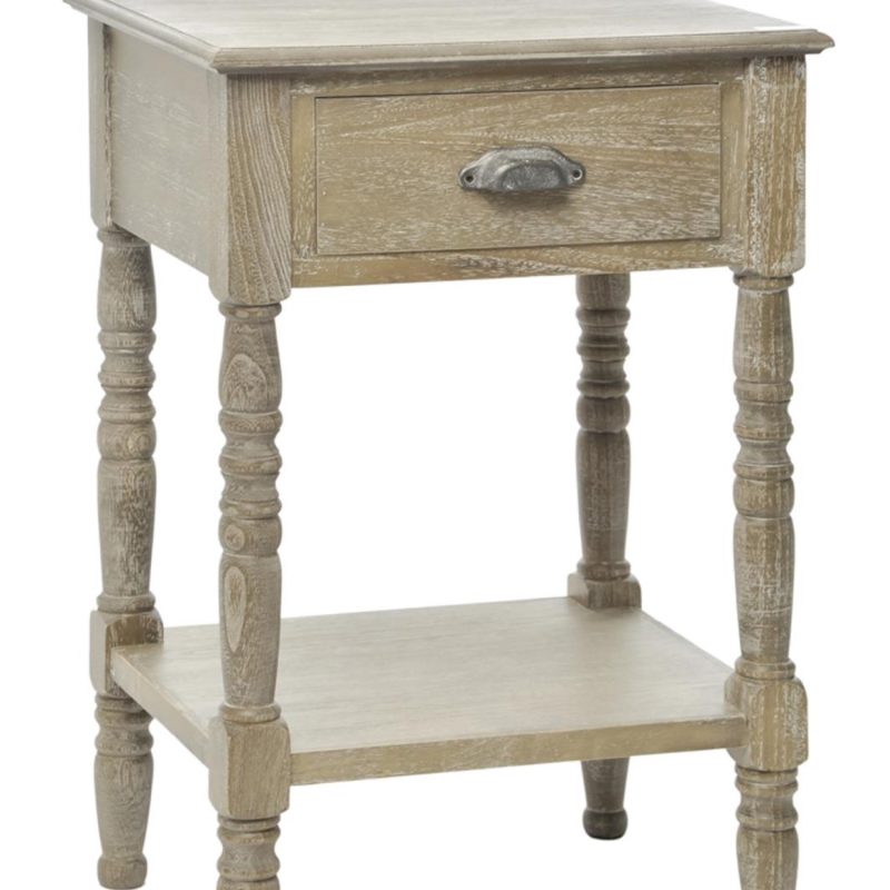 Table de nuit 1tir carre bs grey w  48x40x74cm