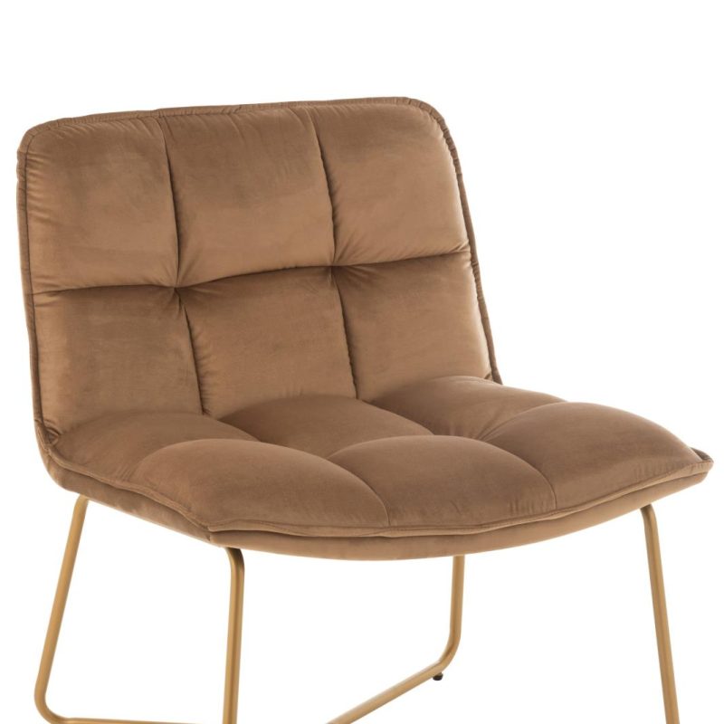 Chaise lounge lisa metal/textile marron