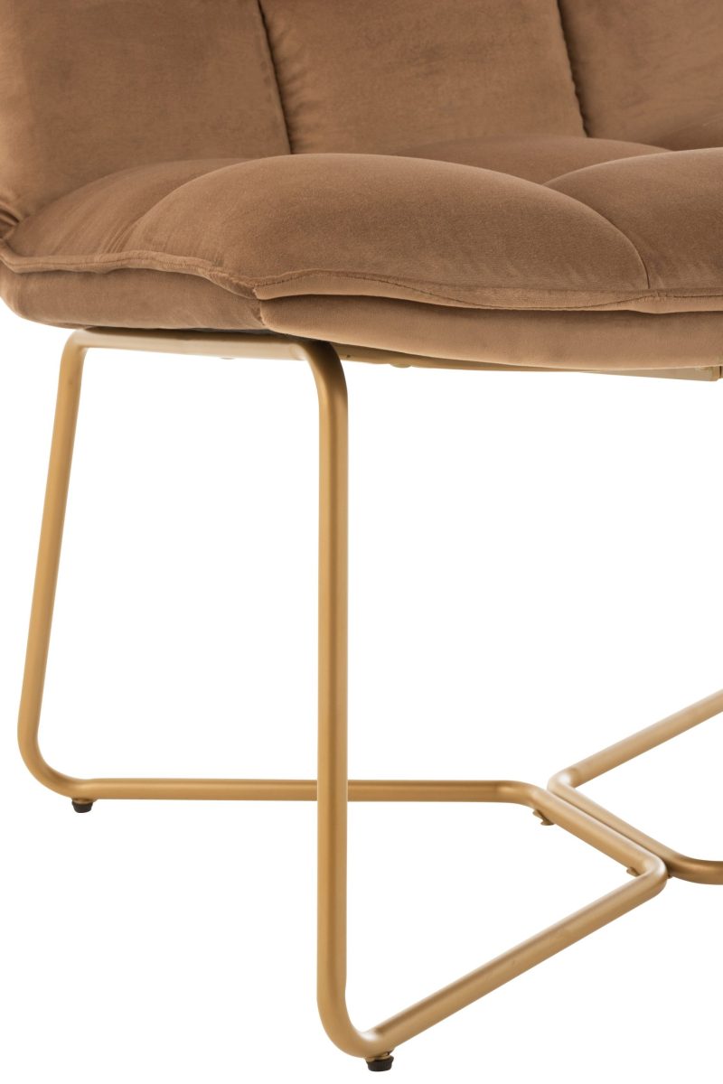 Chaise lounge lisa metal/textile marron - Image 2