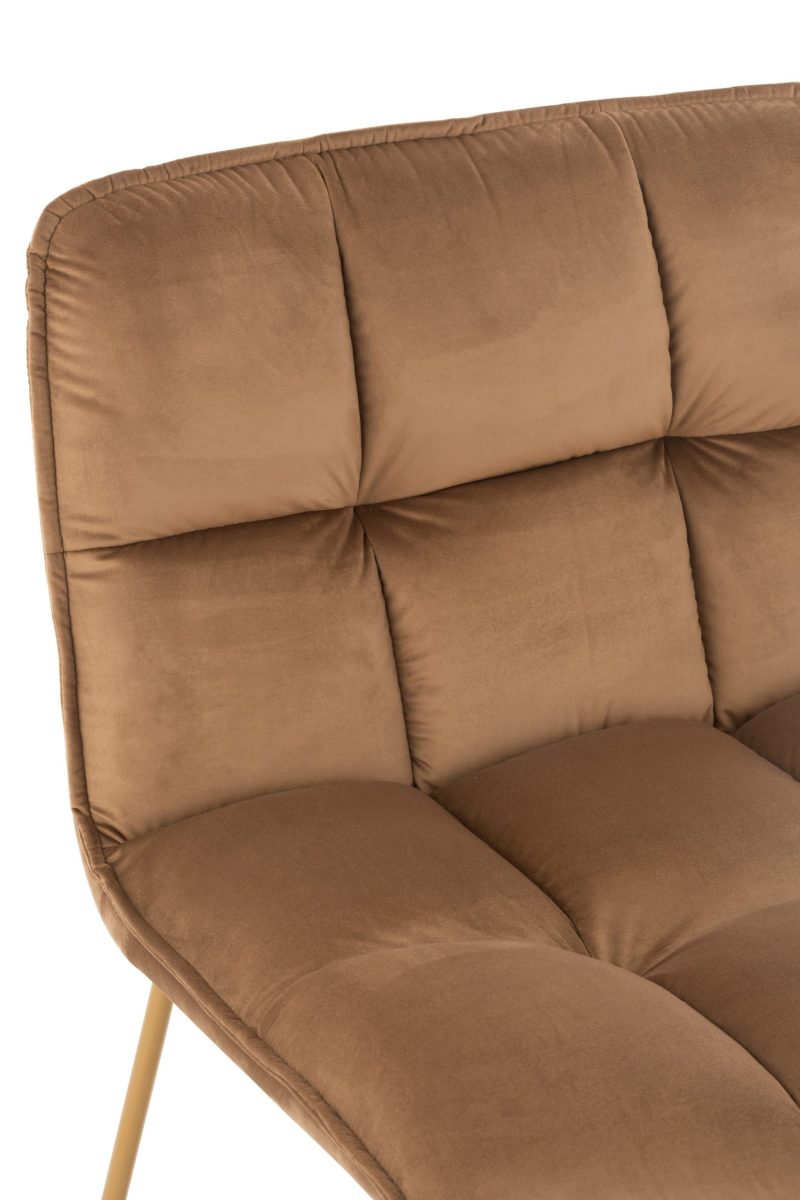 Chaise lounge lisa metal/textile marron - Image 3