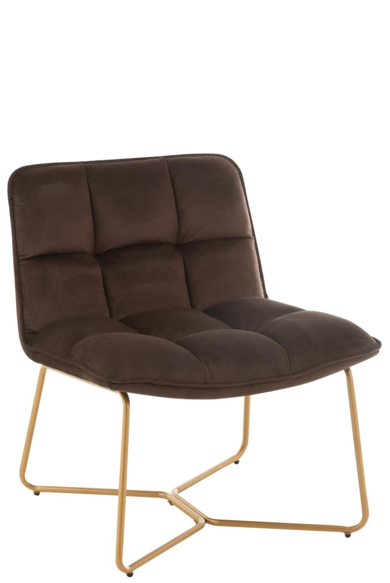Chaise lounge lisa metal/textile marron fonce