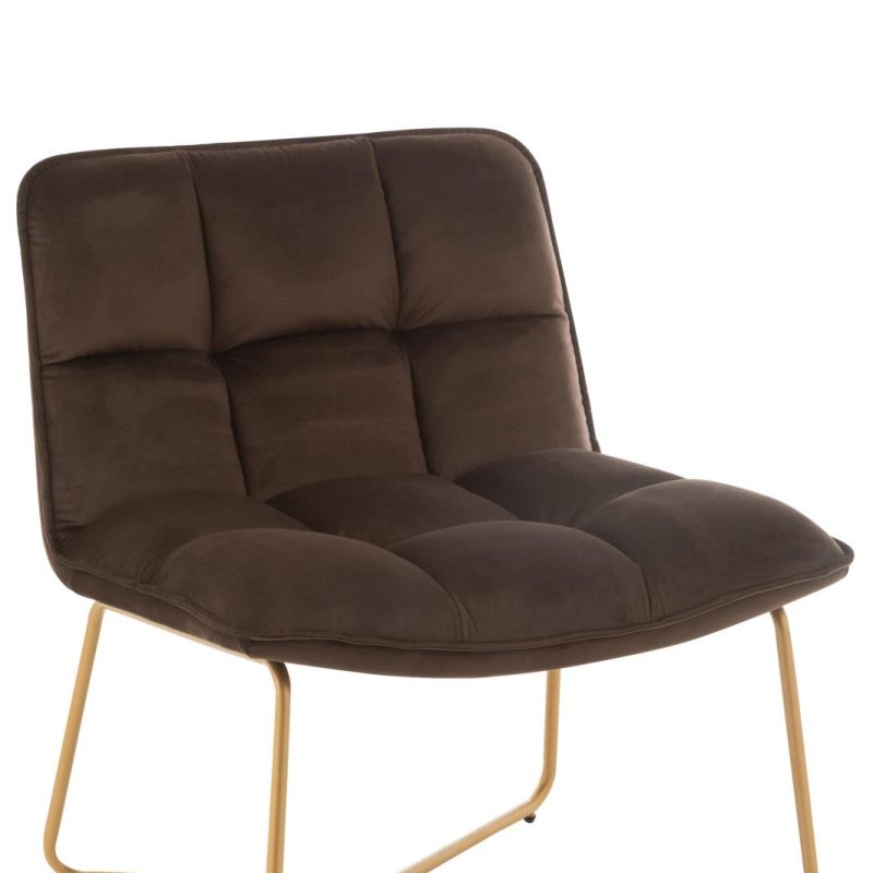 Chaise lounge lisa metal/textile marron fonce