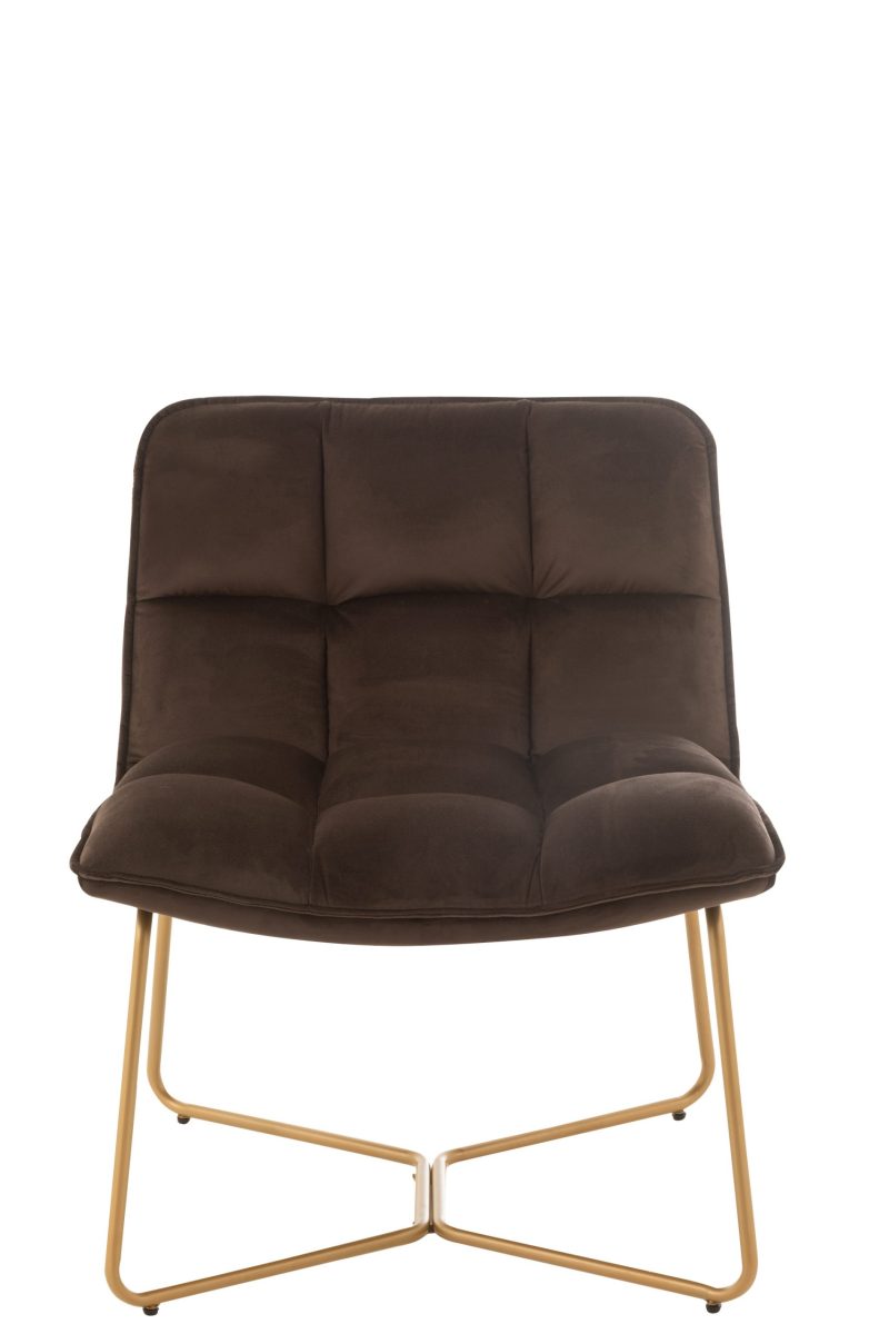 Chaise lounge lisa metal/textile marron fonce - Image 3