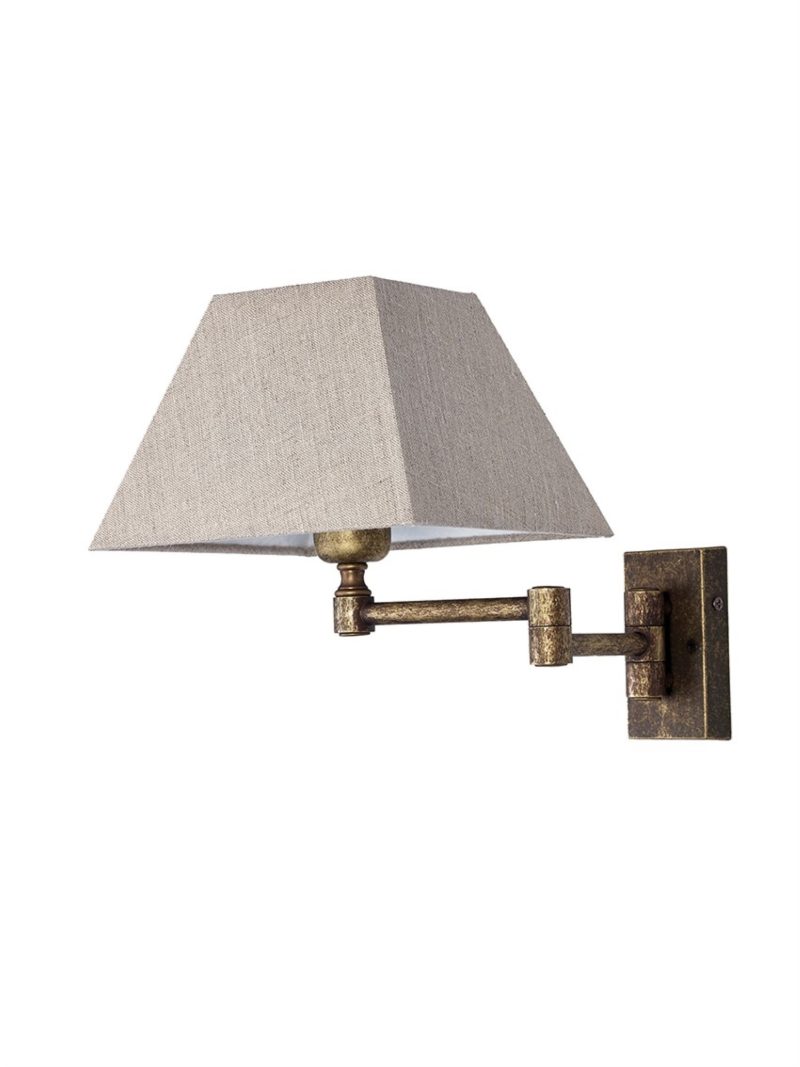 Applique avec bras pivotant et abat-jour en tissu