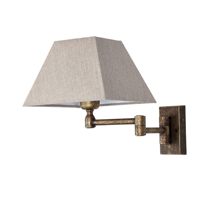 Applique avec bras pivotant et abat-jour en tissu