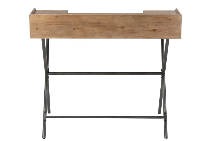 Bureau 2 rangements metal/bois marron - Image 4