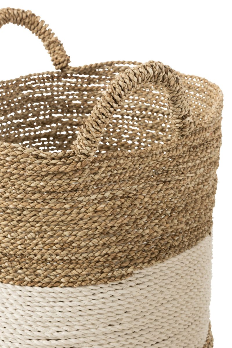 Set de 3 paniers zostere blanc/naturel - Image 4