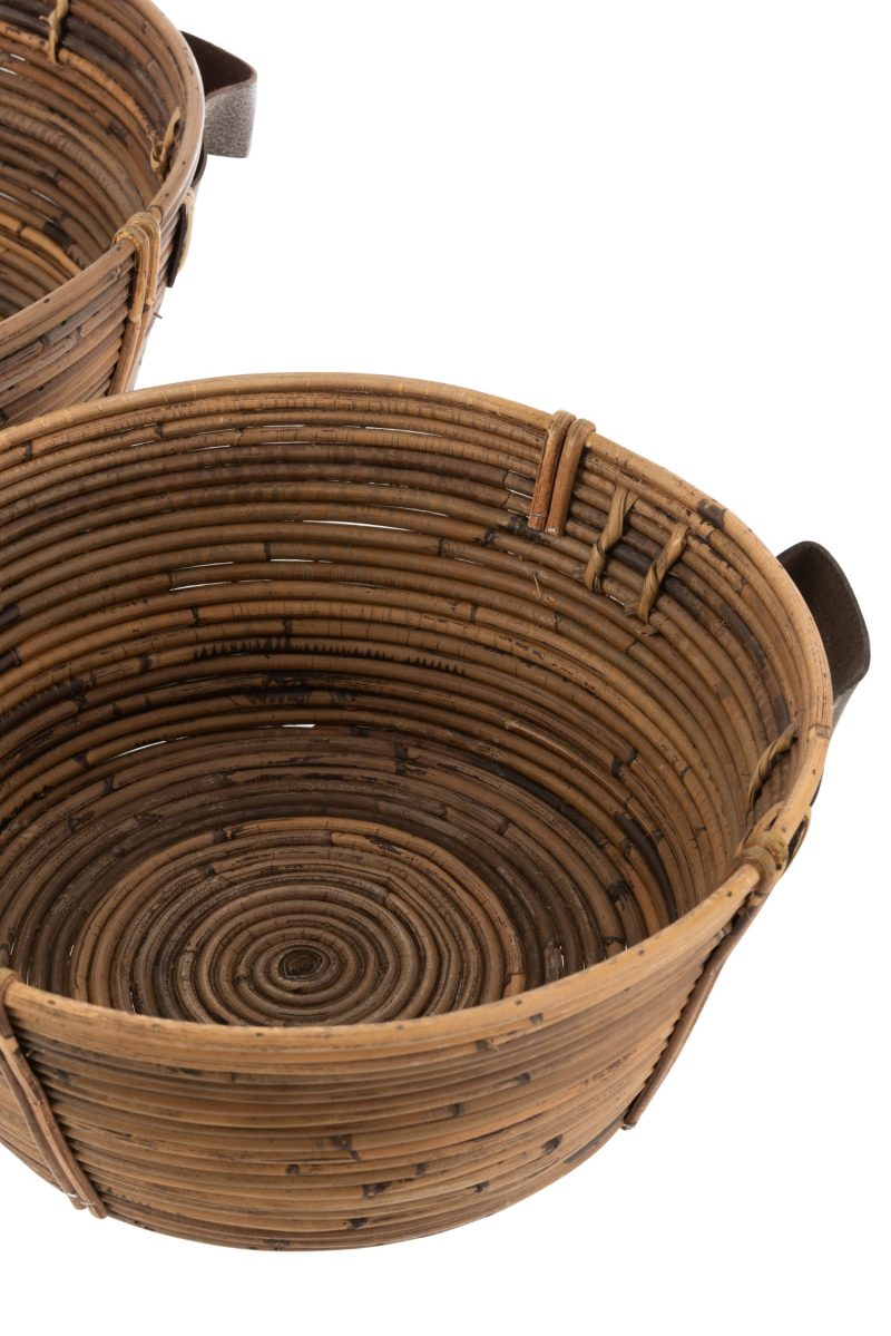 Set de 3 plats + anse rotin marron - Image 4