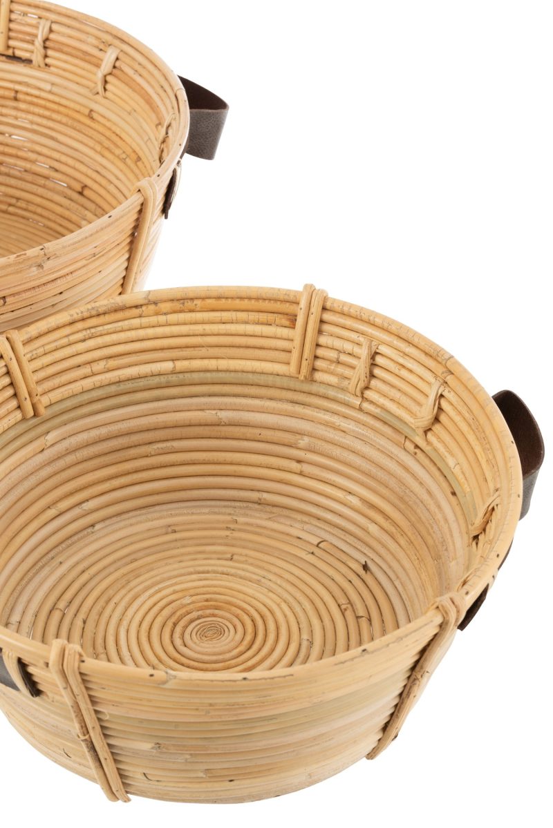 Set de 3 plats + anse rotin naturel - Image 3